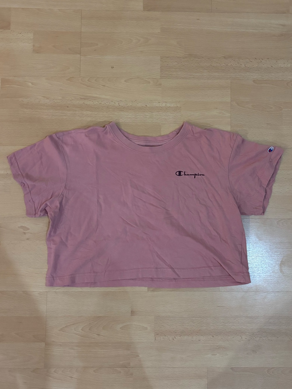 Champion Cropped Crew Tee in Dusty Pink